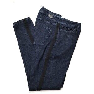 Lauren Ralph Lauren Regal Skinny Jeans Blue Denim Tuxedo Stripe